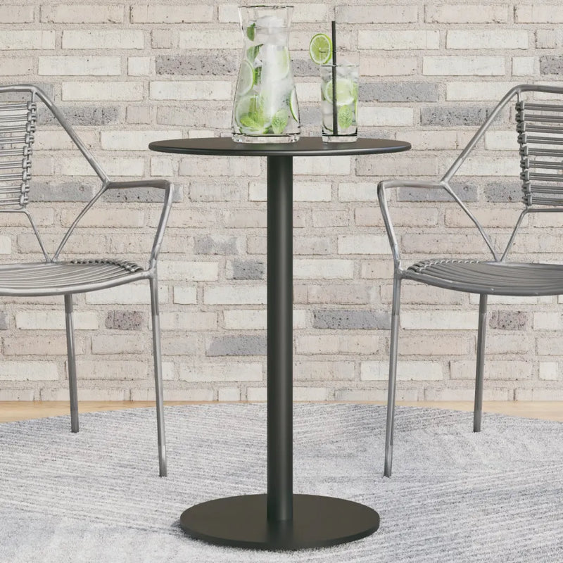 Garden Table Round Black ��50x72 cm Steel