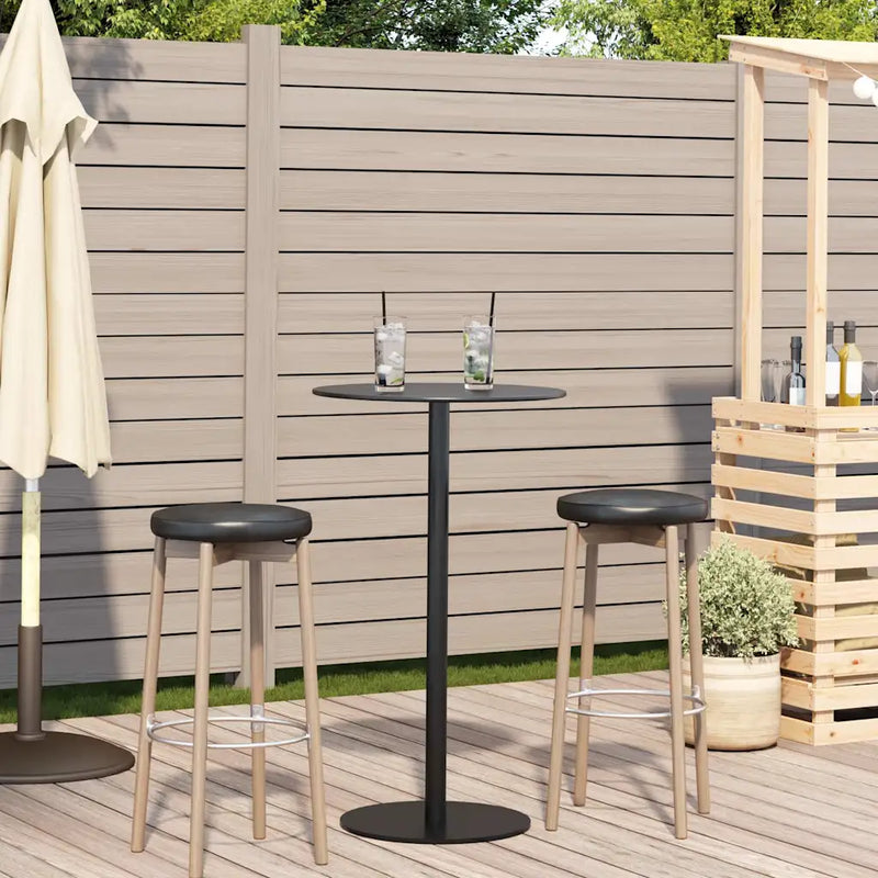 Garden Table Round Black ��60x105 cm Steel