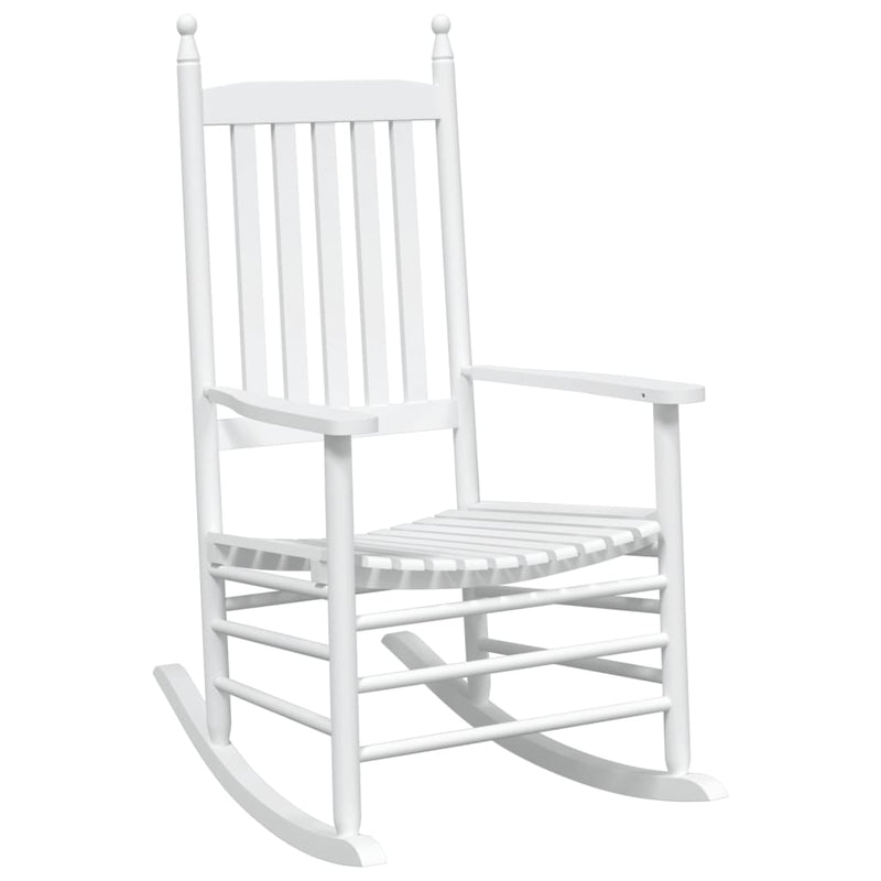 vidaXL Rocking Chairs with Curved Seats 2 pcs White Solid Wood Fir