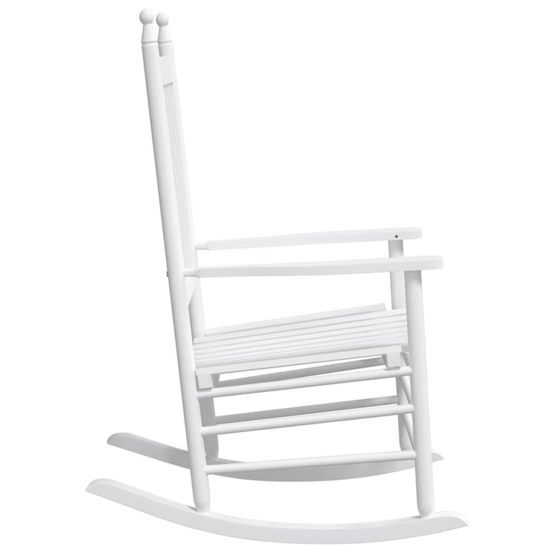 vidaXL Rocking Chairs with Curved Seats 2 pcs White Solid Wood Fir