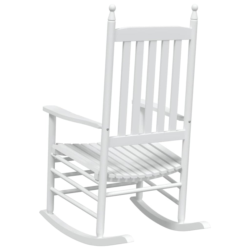 vidaXL Rocking Chairs with Curved Seats 2 pcs White Solid Wood Fir