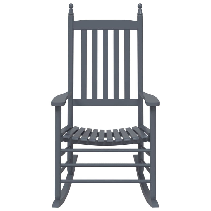 vidaXL Rocking Chairs with Curved Seats 2 pcs Grey Solid Wood Poplar