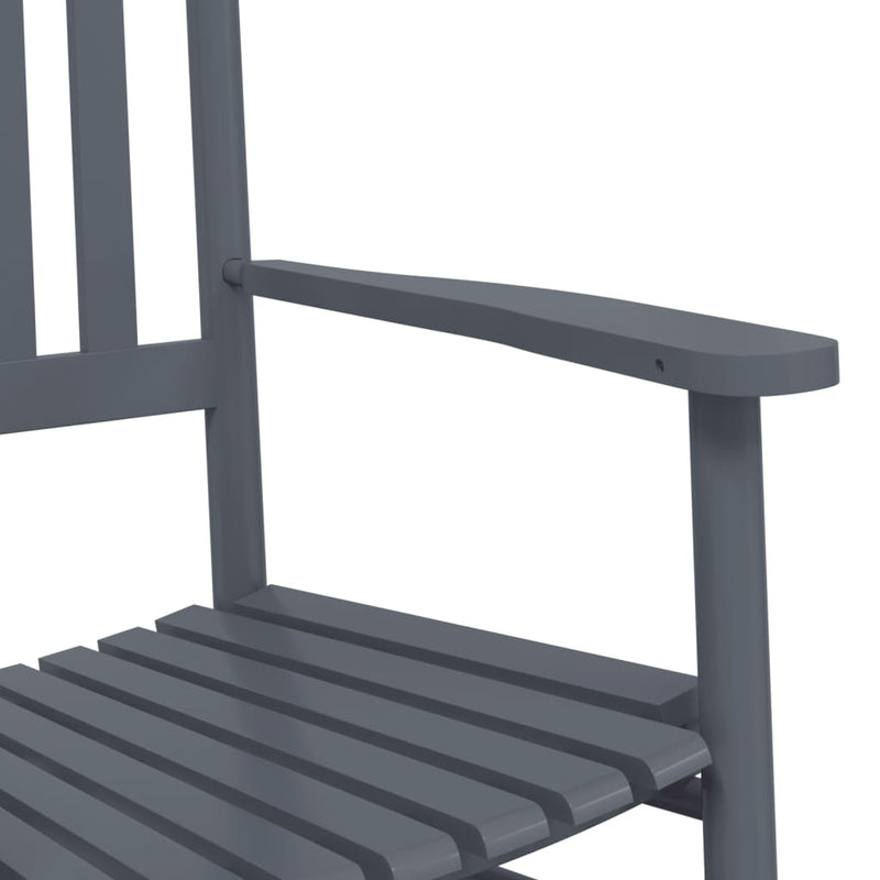 vidaXL Rocking Chairs with Curved Seats 2 pcs Grey Solid Wood Poplar
