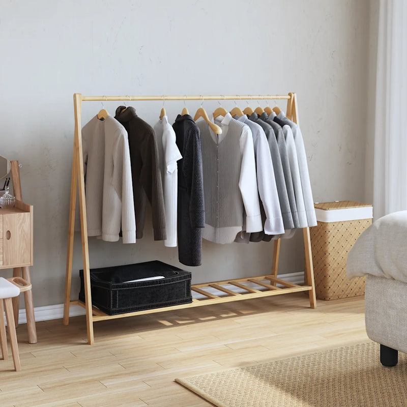 Clothes Rack with Shelves 106x34x102 cm Bamboo
