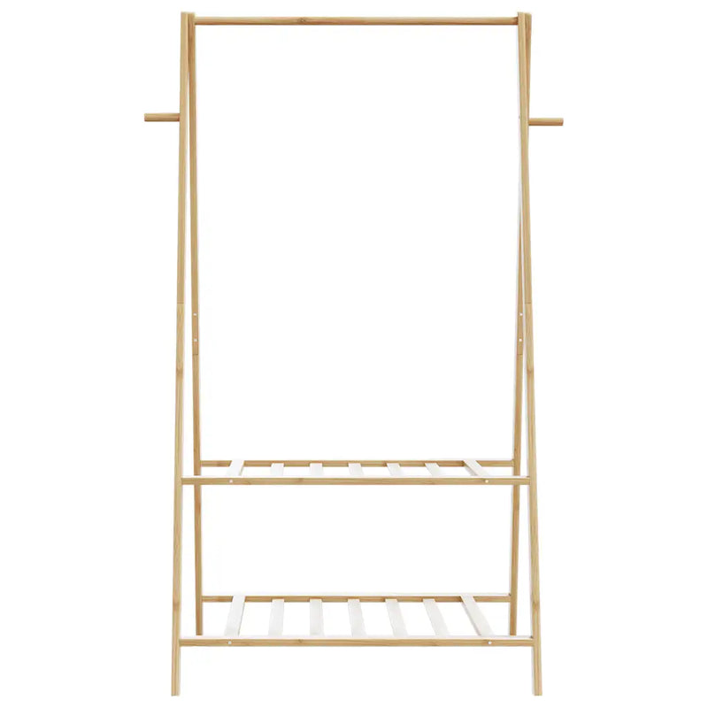 Clothes Rack with Shelves 96x45.5x150.5 cm Bamboo