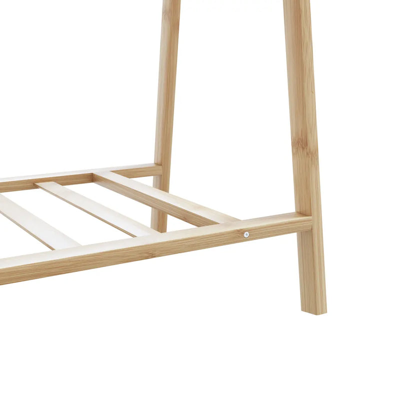 Clothes Rack with Shelves 96x45.5x150.5 cm Bamboo