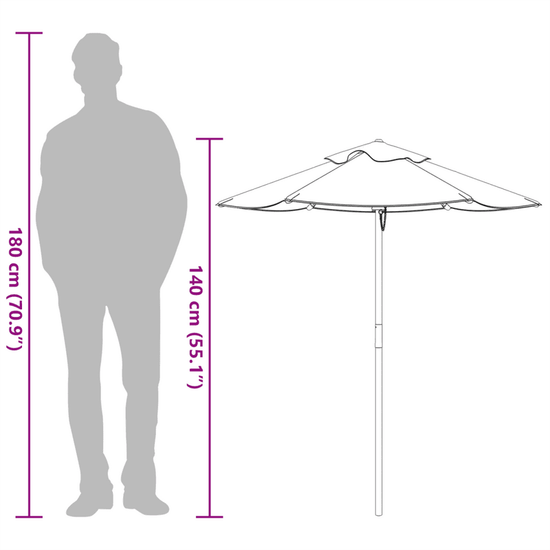 Garden Umbrella for Kids with Wooden Pole ��120x140 cm