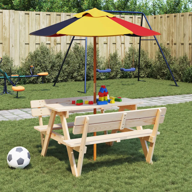 Garden Umbrella for Kids with Wooden Pole ��120x140 cm