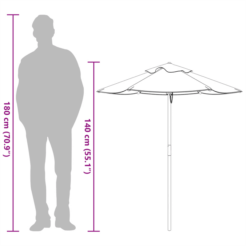 Garden Umbrella for Kids with Wooden Pole ��120x140 cm