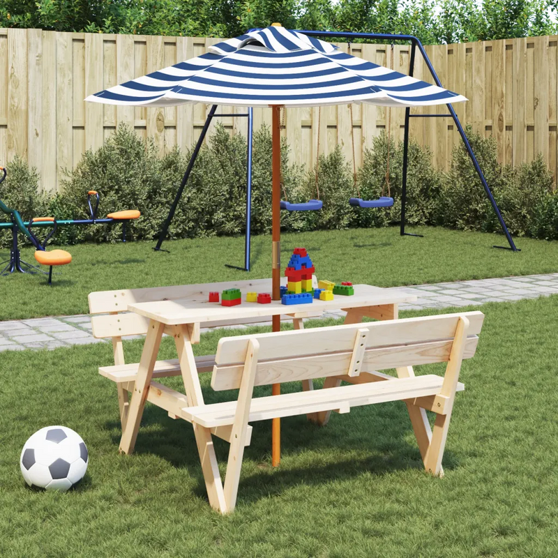Garden Umbrella for Kids with Wooden Pole ��120x140 cm