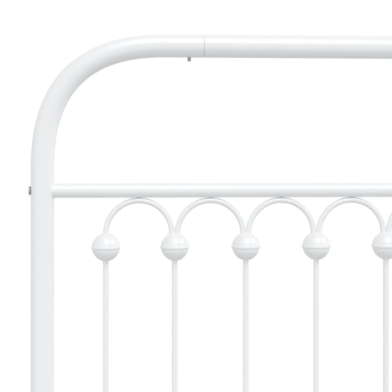 Metal Bed Frame with Headboard White 106x203 cm King Single Size