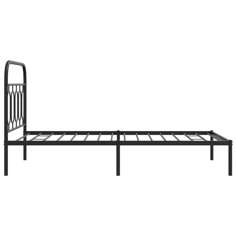 Metal Bed Frame with Headboard Black 106x203 cm King Single Size