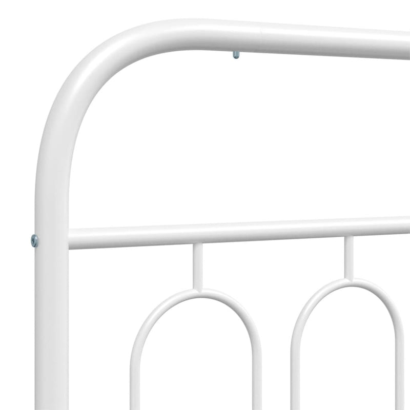 Metal Bed Frame with Headboard White 90x190 cm