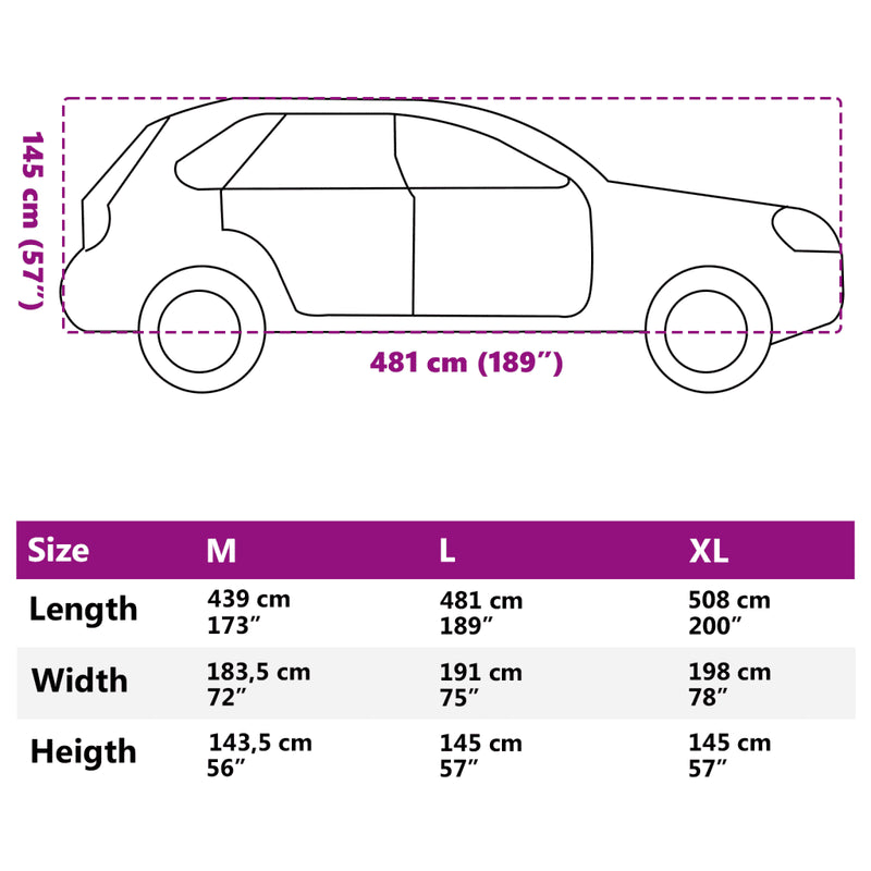 Car Cover for SUV Full Grey L Non-Woven Fabric