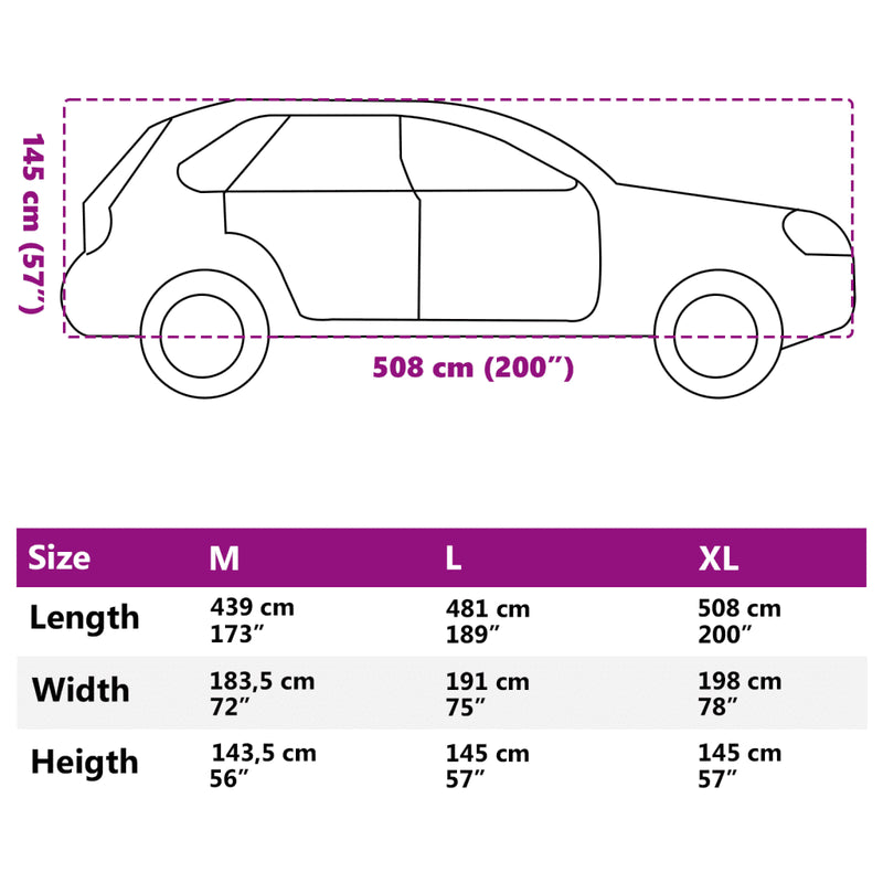 Car Cover for SUV Full Grey XL Non-Woven Fabric
