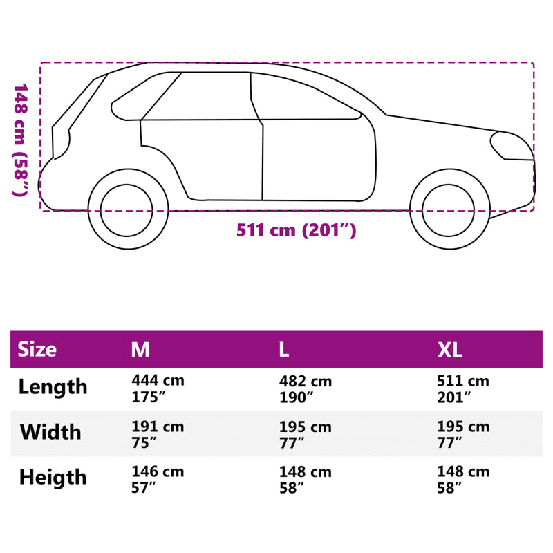 Car Cover for SUV Hail Protection Full XL Grey and Silver