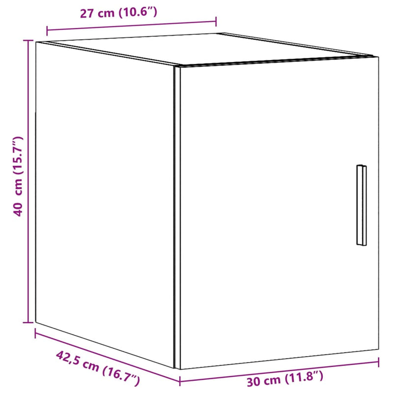 vidaXL Wall Cabinet White 30x42.5x40 cm Engineered Wood