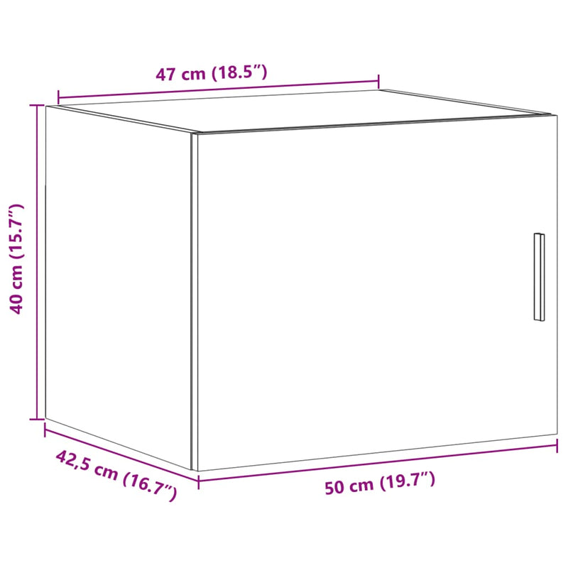 Wall Cabinet White 50x42.5x40 cm Engineered Wood