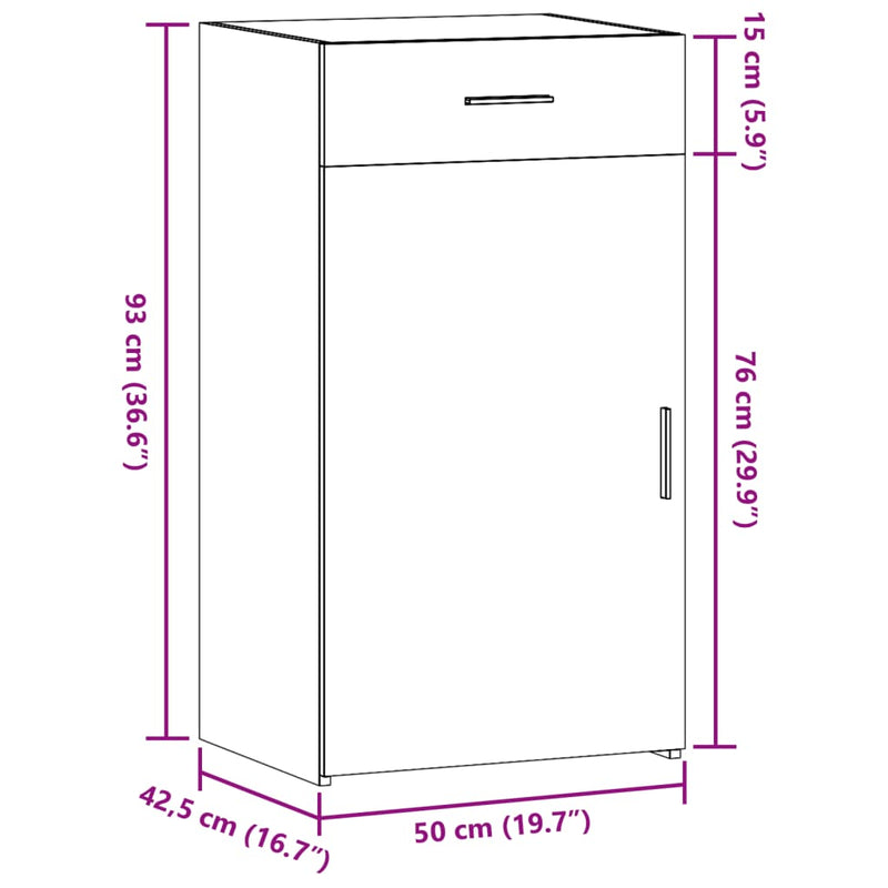 vidaXL Sideboard White 50x42.5x93 cm Engineered Wood