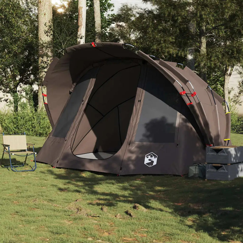 Fishing Tent 5-Person Brown Waterproof