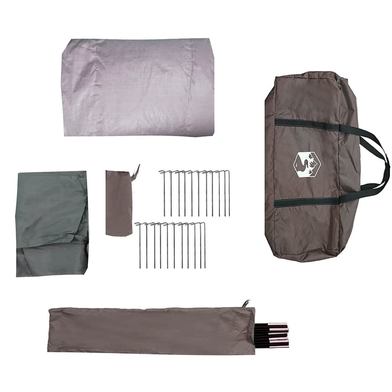 Family Tent Tunnel 6-Person Brown Waterproof