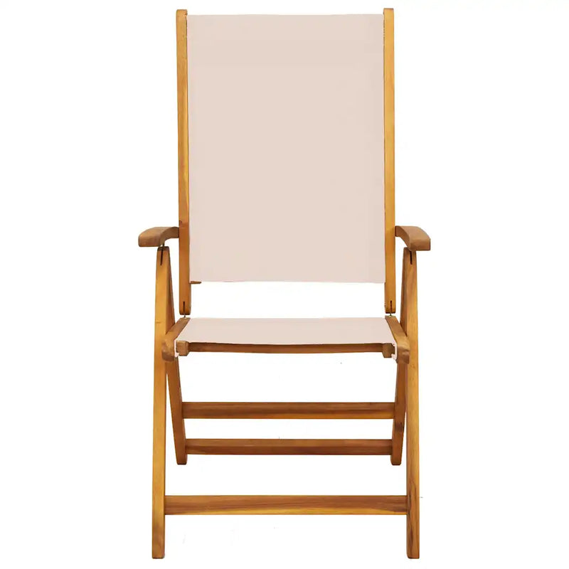 Folding Chairs 2 pcs Solid Wood Acacia and Textilene
