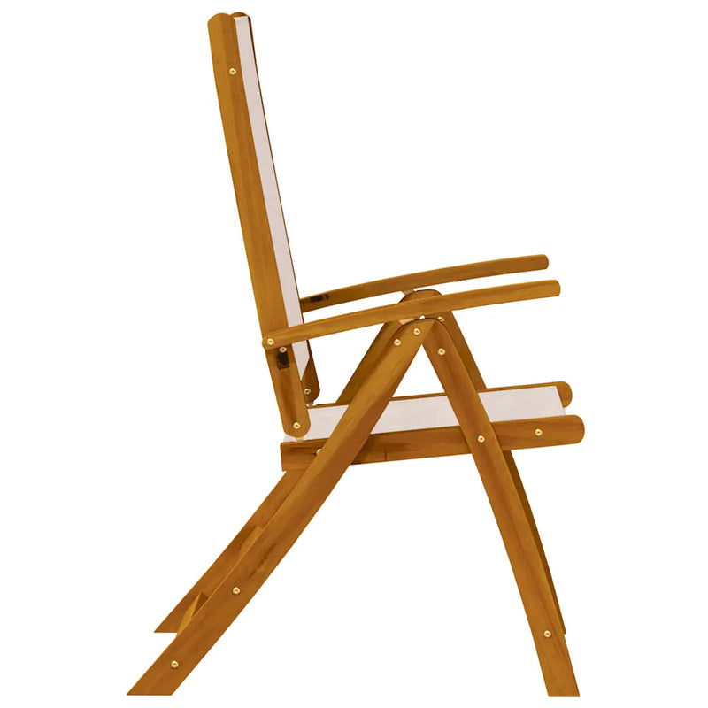 Folding Chairs 2 pcs Solid Wood Acacia and Textilene
