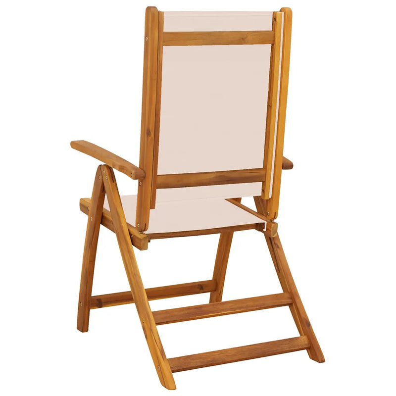 Folding Chairs 2 pcs Solid Wood Acacia and Textilene
