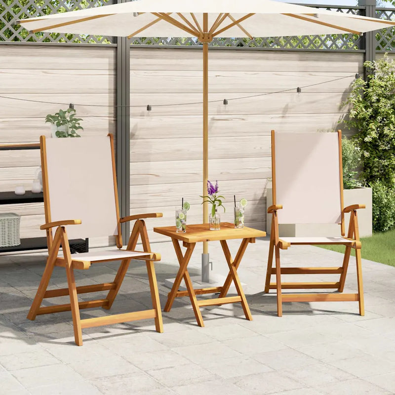 Folding Chairs 2 pcs Solid Wood Acacia and Textilene