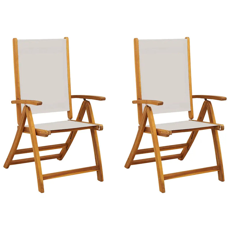 Folding Chairs 2 pcs Solid Wood Acacia and Textilene