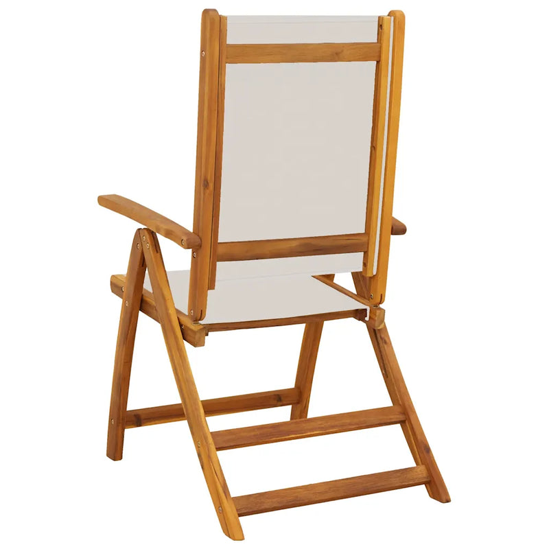 Folding Chairs 2 pcs Solid Wood Acacia and Textilene