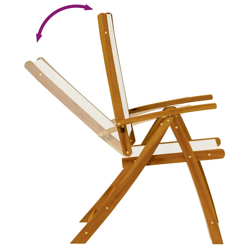 Folding Chairs 2 pcs Solid Wood Acacia and Textilene