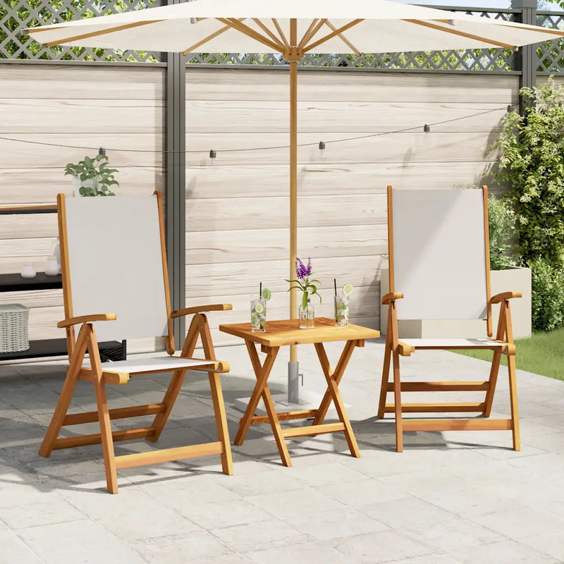 Folding Chairs 2 pcs Solid Wood Acacia and Textilene