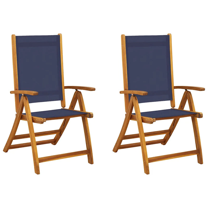 Folding Chairs 2 pcs Solid Wood Acacia and Textilene