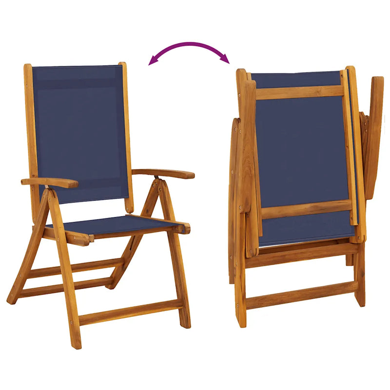 Folding Chairs 2 pcs Solid Wood Acacia and Textilene