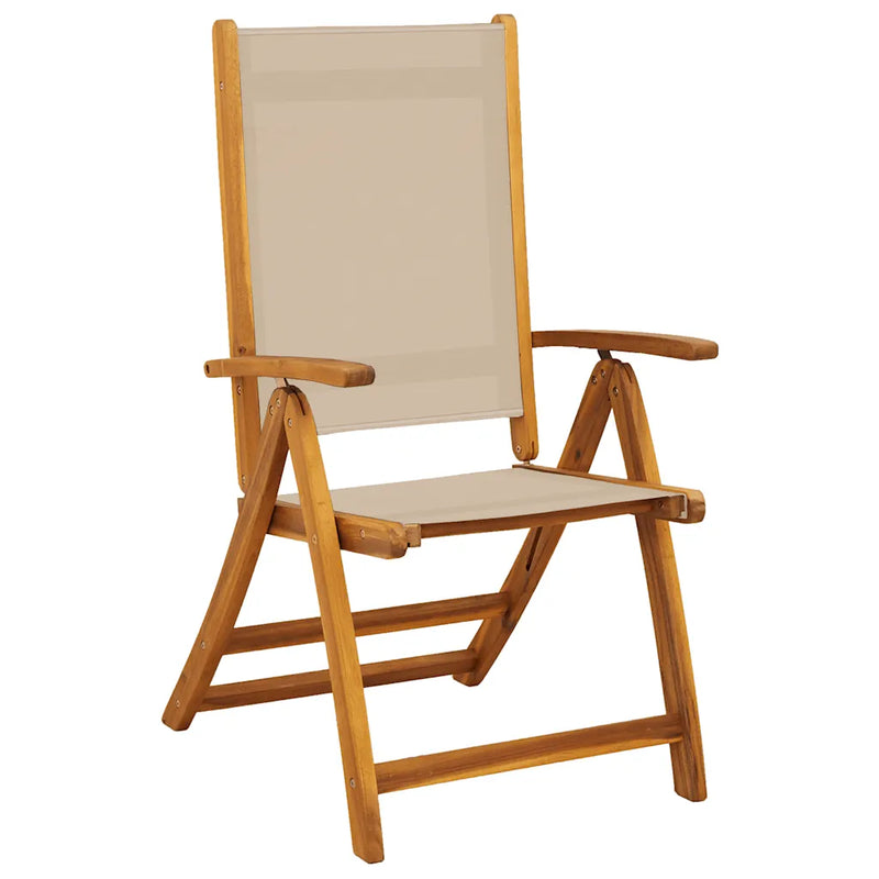 Folding Chairs 2 pcs Solid Wood Acacia and Textilene