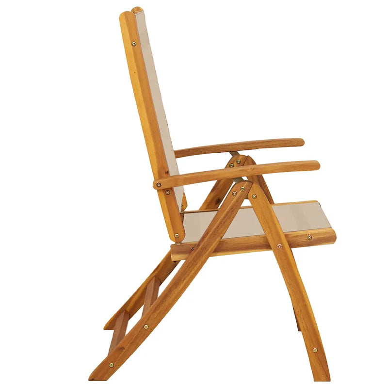 Folding Chairs 2 pcs Solid Wood Acacia and Textilene