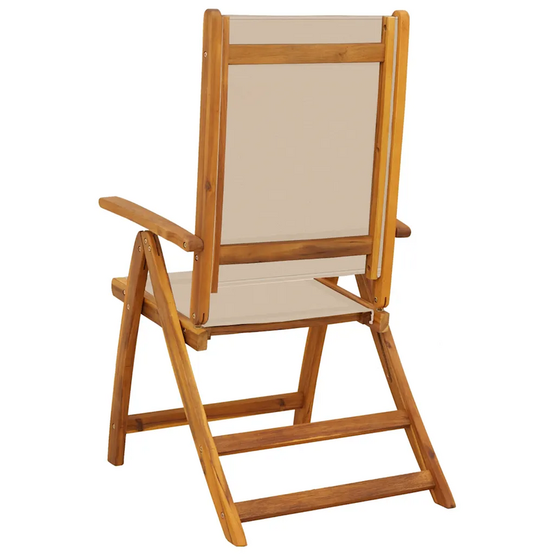 Folding Chairs 2 pcs Solid Wood Acacia and Textilene