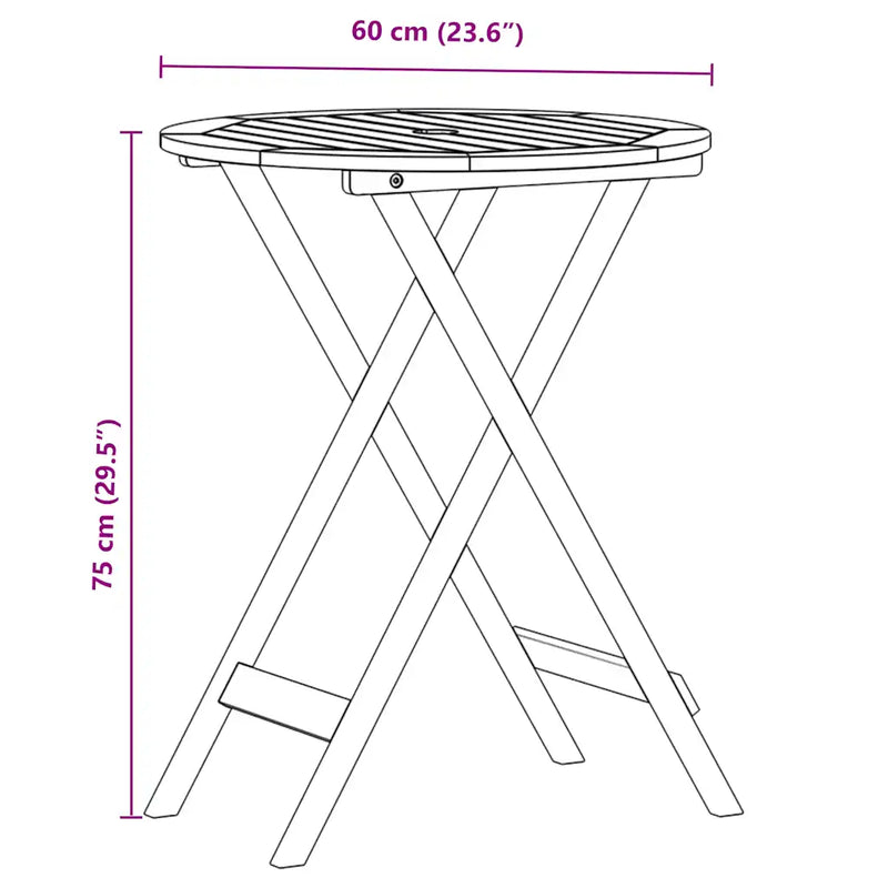 3 Piece Bistro Set Black Polypropylene and Solid Wood
