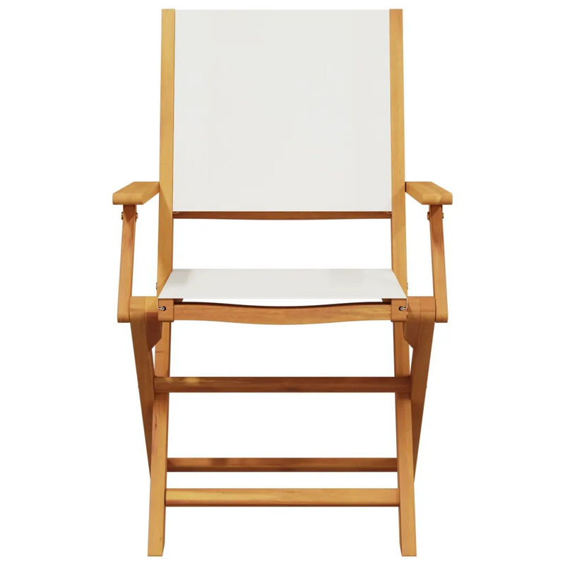 5 Piece Garden Dining Set Cream White Fabric and Solid Wood