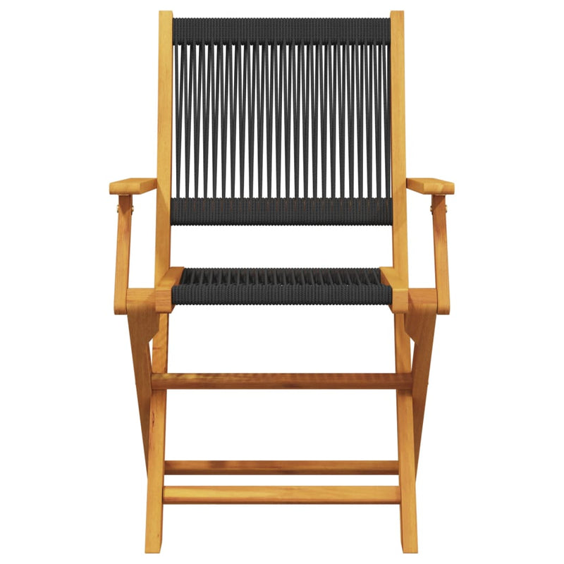 vidaXL 3 Piece Bistro Set Black Polypropylene and Solid Wood
