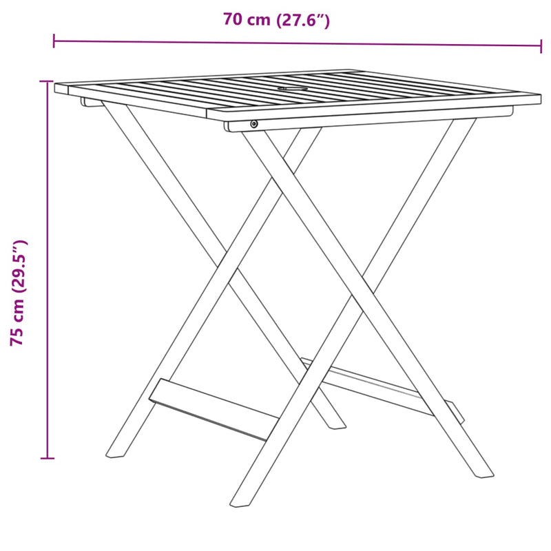 vidaXL 3 Piece Bistro Set Cream White Fabric and Solid Wood