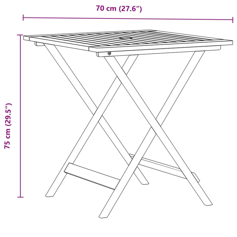 vidaXL 3 Piece Bistro Set Cream White Fabric and Solid Wood