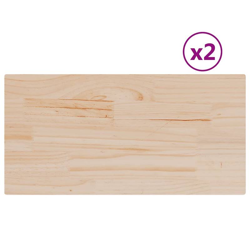 vidaXL Table Tops 2 pcs 80x40x1.7 cm Rectangular Solid Wood Pine