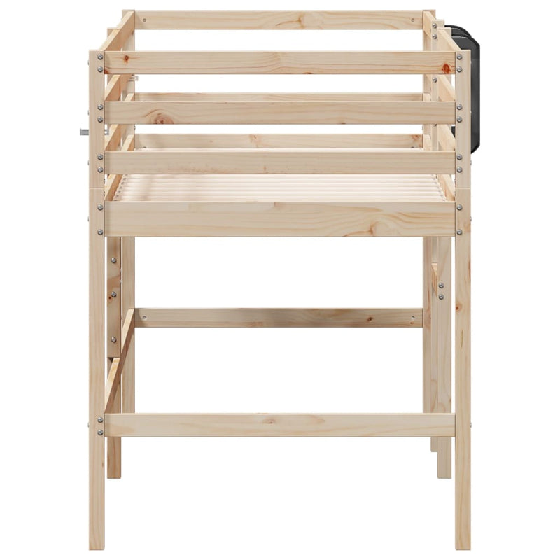 vidaXL Kids' Loft Bed without Mattress 92x187 cm Single Solid Wood Pine
