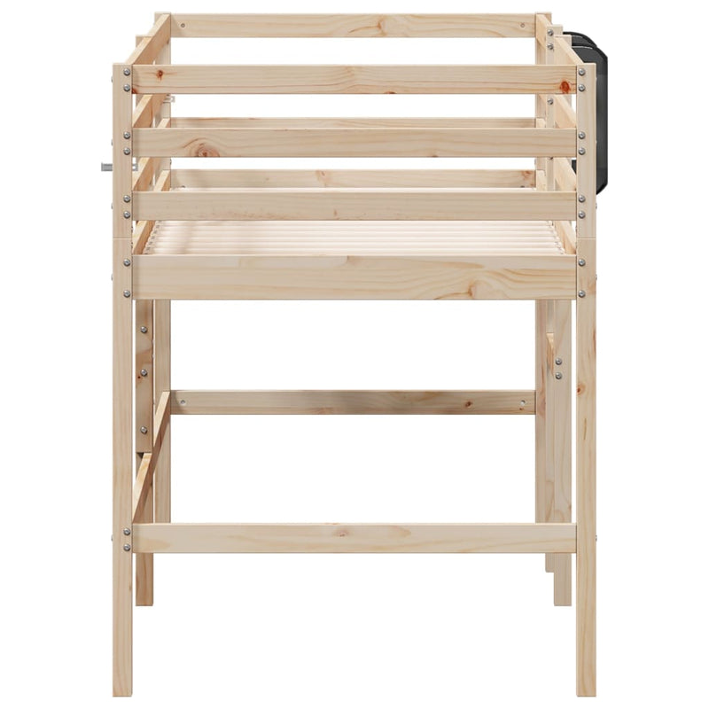 vidaXL Kids' Loft Bed without Mattress 90x190 cm Solid Wood Pine