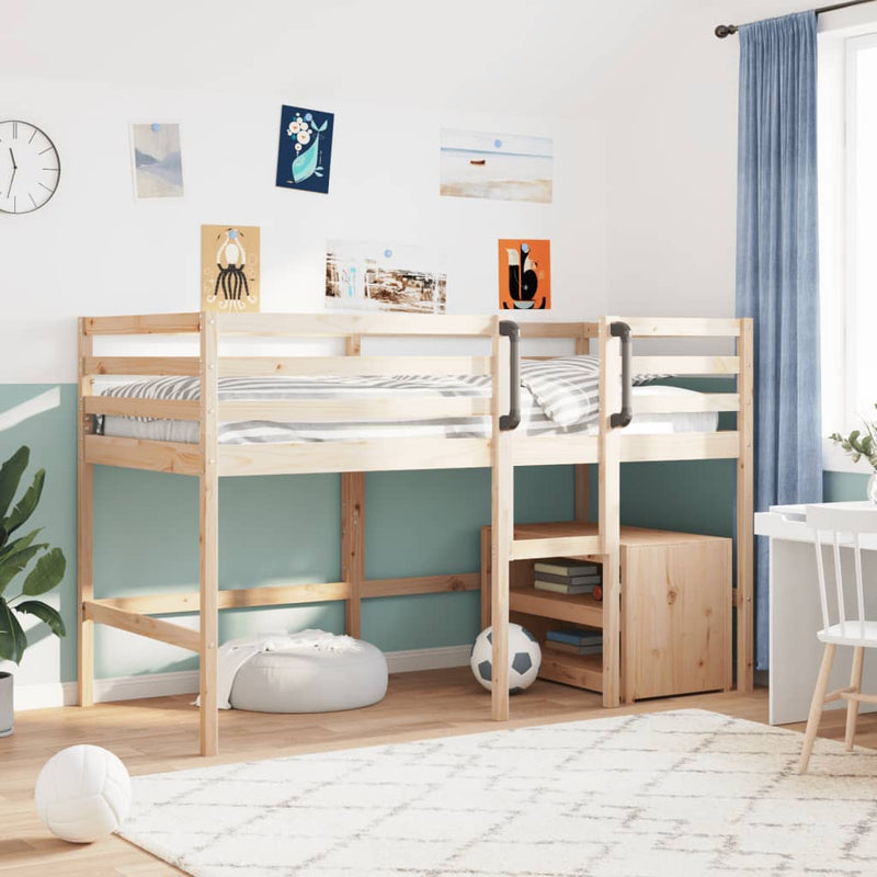 vidaXL Kids' Loft Bed without Mattress 90x190 cm Solid Wood Pine