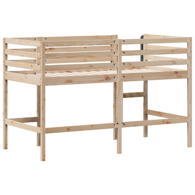 vidaXL Kids' Loft Bed without Mattress 92x187 cm Single Solid Wood Pine