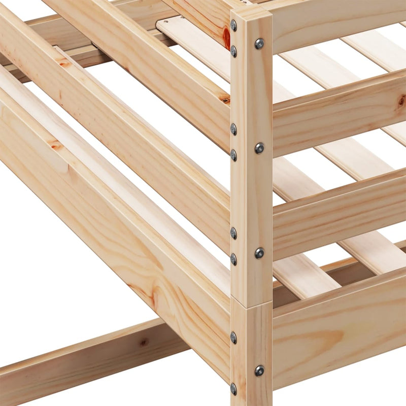 vidaXL Kids' Loft Bed without Mattress 92x187 cm Single Solid Wood Pine