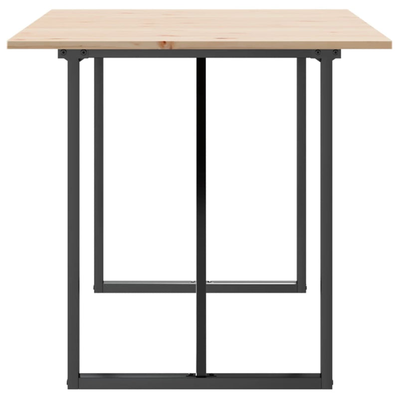 vidaXL Dining Table O-Frame 140x80x75 cm Solid Wood Pine and Steel